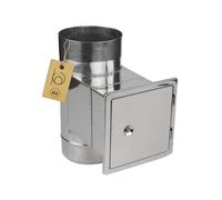 BirnePower Trappe de Ramonage avec Porte 140x140, Raccord 120 mm en Acier Inoxydable, Accessoire pour Tuyau de Poêle, Conduit Cheminée et Évacuation des Fumées