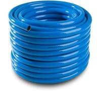 BirnePower Tuyau à Air Comprimé 20m - Ø Intérieur 13 mm - Tuyau Flexible Armé en PVC Bleu pour Compresseur - 20 Bar, Résistant à l'Huile et aux Produits Chimiques