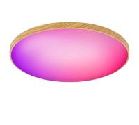 Birnetek® Plafonnier LED 30W, Luminaire Plafonnier RGB Rond Dimmable, Éclairage de Plafond 2200LM, 2200-6500K Compatible avec Alexa, Contrôle APP, Télécommande, pour Salon, Chambres, Veinure Du Bois