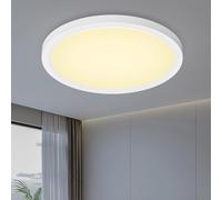 Birnetek® Plafonnier LED, Luminaire Plafonnier Salon 18W 1800LM, 3000K, IP44 Étanche, Moderne Et Épuré, Très Mince Éclairage De Plafond Pour Chambre à Coucher, Salle De Bain, Salon 220 * 21mm