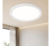 Birnetek® Plafonnier LED, Luminaire Plafonnier Salon 18W 1800LM, 4000K, IP44 Étanche, Moderne Et Épuré, Très Mince Éclairage De Plafond Pour Chambre à Coucher, Salle De Bain, Salon 220 * 21mm