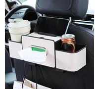 BIRNN Boîte de Rangement pour Dossier de Siège Voiture pour Ford Bronco B-Max C-Max EcoSport Edge Escape Escort Everest Expedition Explorer, Organisateur de Siège Arrière de Voiture, C Beige