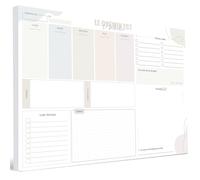 Biroyal 2026 Bloc planificateur hebdomadaire A3 sans date fixe (50 pages), 2026 calendrier avec aperçu hebdomadaire et suivi des habitudes pour les rendez-vous
