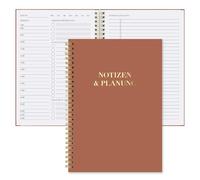 BIROYAL Agenda journalier non daté A5 - Planning quotidien à spirale - Planificateur de choses à faire avec emploi du temps, notes et planification - 7h à 22h avec intervalles de 30 minutes - Livre de