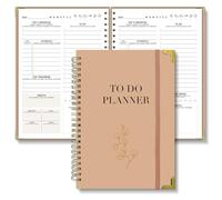 BIROYAL Agenda Journalier Non Daté, To Do List Bloc Note, Daily Planner, Bloc Spirale de 60 Pages (120 Feuillets), Format A5, Planificateur, To Do List Carnet pour Bureau et École