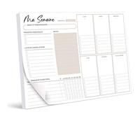 Biroyal Bloc planificateur hebdomadaire A4 sans date fixe (50 pages), 2026 calendrier avec aperçu hebdomadaire et suivi des habitudes pour les rendez-vous