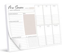 Biroyal Bloc Planificateur Hebdomadaire A4 Sans Date Fixe (50 Pages), Calendrier Avec Aperçu Hebdomadaire Et Suivi Des Habitudes Pour Les Rendez-Vous[X568]