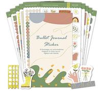 BIROYAL Bullet Journal Lot de 12 feuilles/1000 autocollants multicolores Easy-Peel pour journal, planificateur et calendrier