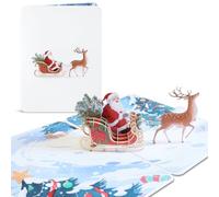 BIROYAL Carte de Noël Pop Up, Noël 3D, Nouvel An, Carte de vœux de vacances avec Enveloppe - Cadeau de Noel Élégant pour Femmes, Hommes et Enfants
