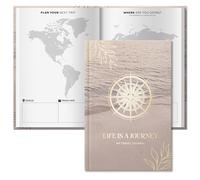 BIROYAL Journal de voyage à remplir pour 6 voyages - 156 pages A5 Carnet de voyage pour écrire ses souvenirs - Journal pour plusieurs voyages - Cadeau de voyage parfait pour les globe-trotters