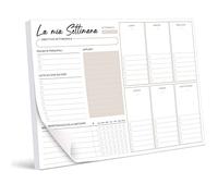 BIROYAL Planner hebdomadaire de bureau, planification hebdomadaire de table A4 (50 feuilles), déchirable, agenda de rendez-vous, calendrier hebdomadaire de table, planificateur hebdomadaire