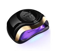 Birshe 168W Lampe UV Sèche Ongles, Lampes à Ongles Professionnel,Séchage Rapide 4 Minuterie de 10s/30s/60s/99s,36 LEDs, Grand LCD Ecran Base Démontable (Luxury-Black Gold)
