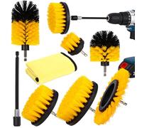 Birshe 8Pcs Brosse de Nettoyage pour Perceuse,Brosse Perceuse Électrique,pour Brosses de Nettoyage Convient pour la Cuisine Carrelage Les Sols Brosse Nettoyage Salle de Bain Brosse Jante Voiture.
