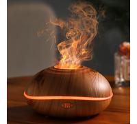 Birshe Diffuseur d'Huiles Essentielles, 200ML 7 Couleurs Diffuseur Huiles Essentielles avec Effet Flamme, Silencieux Humidificateur Diffuseur Aromathérapie pour Bureau Yoga, Arrêt Automatique sans Eau