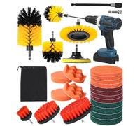 Birshe Drill Brush 25 Kit Accessory Cleaning Set Brosses pour voiture, cuisine, brosses de nettoyage de vitres Brosses détachantes pour nettoyeurs haute pression