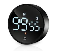 Birshe Minuterie de Cuisine Minuteur Numérique Minuteur Visuel Magnétique Cuisson Classe Formation, Minuterie Aimanté Numérique Affichage LCD (Black)