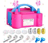 Birshe Pompe à Ballon électrique, 600W Gonfleur Ballon Electrique avec Double Buse et 15 Accessoires pour l'arche de Ballons, Portable Pompe à Ballon Anniversaire pour Fête Mariage Décoration de Noël