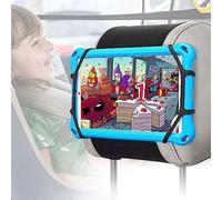 Birshe Support Tablette Voiture, Support de tablette en silicone pour appuie-tête de voiture, Velcro Élastique 360°Rotation, Universel Porte Tablette Voiture pour Écrans de Tablette de 7 à 10,5 Pouces