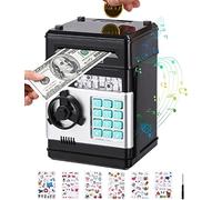 Birshe Tirelire Électronique pour Enfants Tirelire Coffre-Fort Mini ATM Noir avec Mot de Passe Automatique Argent Faire Défiler Cadeau pour Garçon Fille