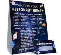 BirtDerr What's Your Astronaute Name, 1 panneau et 30 autocollants nominatifs