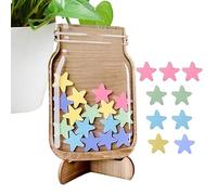 Birtern Bocal de récompense avec jetons étoiles, pot de récompense avec 25 étoiles pour motiver le bon comportement, aide pédagogique portable pour les enseignants, pour la maison, l'école, la salle