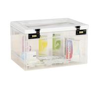 Birtern Boîte à médicaments | Boîte de rangement avec mot de passe, empilable, haute capacité, transparente, compacte pour réfrigérateur, nourriture, collations, téléphone, tablette, prison