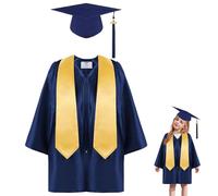 Birtern Casquette et robe de remise de diplôme pour la maternelle - Ensemble de casquette de remise de diplôme pour la maternelle avec pompon 2025, costumes formels pour cérémonie des d'âge