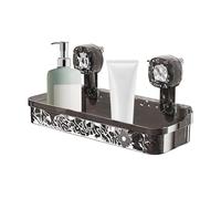 Birtern Étagère de douche à ventouse - Étagère murale à ventouse pour baignoire - Support de rangement puissant avec trous de drainage, porte-éponge sans perçage pour savon, gel douche, shampooing