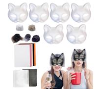 Birtern Kit de fabrication de masques de chat - 18 pièces - Loisirs créatifs - Accessoires de fête - Accessoires de déguisement d'animaux pour bal masqué, fête