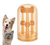 Birtern Lot de 3 brosses à dents pour chien, chiot - Outil de soins pour nettoyer la bouche, la langue des chiots de petite, moyenne et grande taille, mauvaise