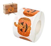 Birtern Lot de 500 autocollants d'Halloween citrouilles - Autocollants en forme de - Fournitures holographiques pour jeux, salle de classe, adultes, sculpture, adolescents, tout-petits