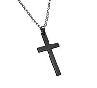 Birtern Pendentif chrétien pour homme, pendentifs chrétiens en acier inoxydable antirouille - Accessoires hip-pop pour homme - Pendentif bible imputrescible pour cou, Refer to description, Acier