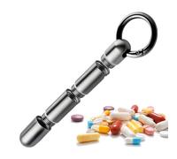 Birtern Pilulier en acier inoxydable - Bouteille de médicaments à 3 couches à 3 couches - Pilulier de voyage étanche pour homme et femme