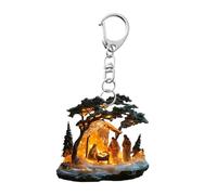 Birtern Porte-clés religieux - Breloque en acrylique 2D en forme de scène de la Nativité de la Nativité de Jésus, cadeau de vacances, décoration intérieure pour sac à main, sac à main