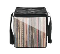 Birtern Sac de transport pour disques vinyles, peut contenir jusqu'à 50 disques LP, support pliable pour jouer de la musique avec transparent, support de disque vinyle pour voyage, collection