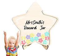 Birtern Star Jar Système de récompense en bois attrayant en forme d'étoile - Pot de récompense pour motiver les