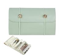 Birtern Trousse à pinceaux de maquillage | Sac de voyage pour maquillage 4 en 1, étui de rangement pliable pour pinceaux de maquillage, organiseur de rangement de maquillage pour homme et femme, Vert