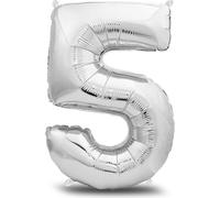 Birthday Balloon 5 Years Silver \ 101 Cm Number Balloon \ Decoration Kit For Boys And Girls \ Happy Birthday Decoration \ Happy Birthday Balloon \ Flies Thanks To Helium