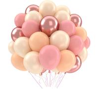 Birthday Balloons Retro Blush Pink Gold White Gold 50 Pieces Rose Gold Dusty Balloons Helium Latex Balloon For Girls Women Birthday Wedding Party Decoration Baby Shower Girls