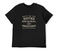Birthday Biker 1960S Built in The Sixties Unrestored Motorcycle Men's T-Shirt Unisex Black Men Tees M