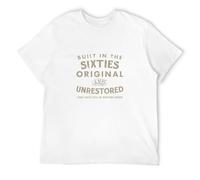 Birthday Biker 1960S Built in The Sixties Unrestored Motorcycle Men's T-Shirt Unisex White Men Tees XL