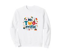 Birthday Boy 2 Mr. Two-rific Celebration Sweatshirt, Unisexe pour Adultes, Blanc, XXL