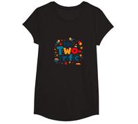 Birthday Boy 2 Mr. Two-rific Celebration T-Shirt, Fille, Noir, XS