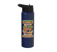 Birthday Boy 6 Now 7 ans 6-7 Pixel Game 67 Sister Stainless Steel Insulated Water Bottle