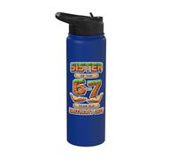Birthday Boy 6 Now 7 ans 6-7 Pixel Game 67 Sister Stainless Steel Insulated Water Bottle