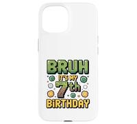 Birthday Boy Bruh C'est Mon 7e Anniversaire Gamer Pixel Number Coque pour iPhone 15