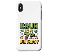 Birthday Boy Bruh C'est Mon 7e Anniversaire Gamer Pixel Number Coque pour iPhone X/XS