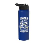 Birthday Boy I was 6 Now I'm 7 Six Seven Soccer 67 Oncle Stainless Steel Insulated Water Bottle