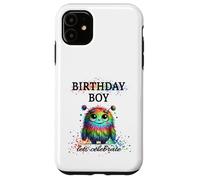 Birthday Boy Lets Celebrate Silly Rainbow Monster & Confettis Coque pour iPhone 11