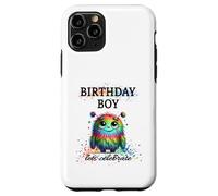 Birthday Boy Lets Celebrate Silly Rainbow Monster & Confettis Coque pour iPhone 11 Pro